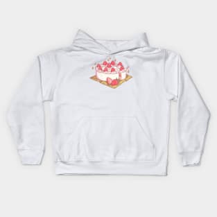 Birthday strawberry cake Kids Hoodie